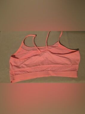 Victoria Sport Ultimate Mesh Trim Racerback Sports Bra - Neon Coral - Large